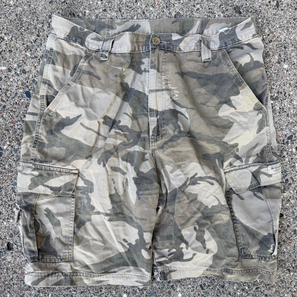 Wrangler Camo Cargo Shorts Men's 34 Baggy Y2K Grunge Military